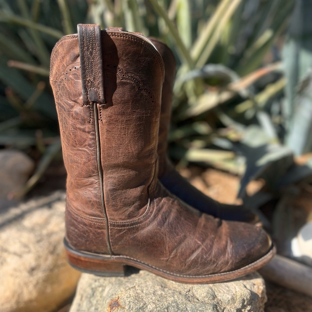 LUCCHESE | The Sunset Roper Men's Chocolate Brown Leather Boots 10